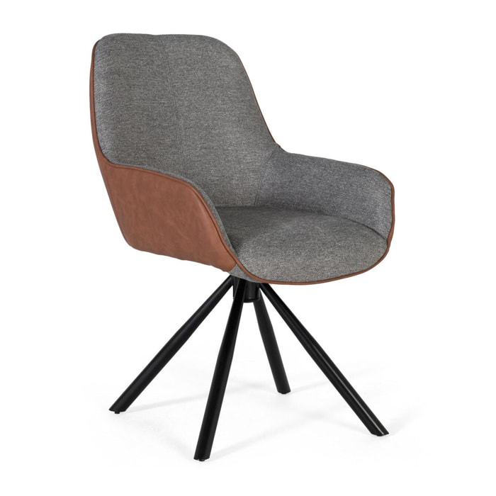Ensemble 2 chaises pivotants - 86x52x60cm