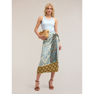 Motivi - Falda pareo estampado étnico - Light - blue