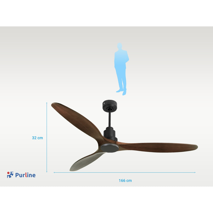 Ventilateur de plafond Réversible  Thermostat Wifi Moteur à courant continu Toits en pente Télécommande Hypersilence Mémoire Shopify Vendible (AUTOMATIQUE)