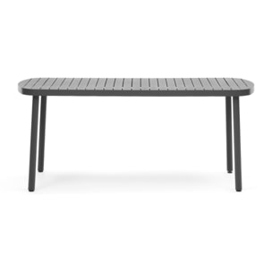 Kave Home - Tavolo da esterno Joncols in alluminio verniciato grigio 180 x 90 cm