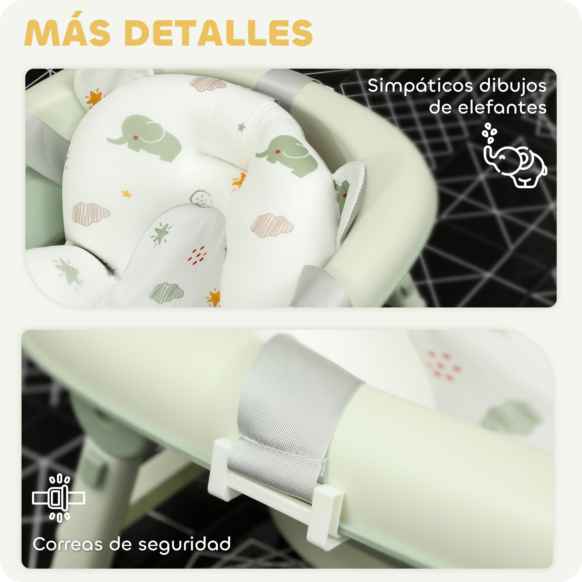 Bañera Plegable Bebé, Bañera Portátil con Cojín de Baño, Soporte con Botón, Orificio de Drenaje y de Ducha, Repisa, Gancho, para Recién Nacidos y Bebé hasta 3 Años, Verde