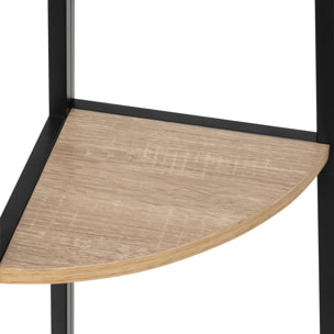 Étagère d angle "Aliaj" 5 niveaux 180cm effet bois