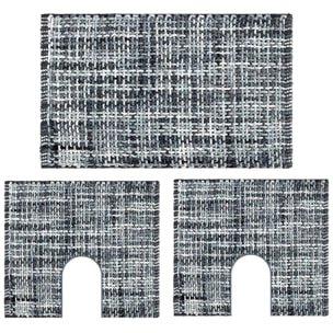Tappeto bagno CRAZY ANTRACITE in microfibra misto cotone, morbido antiscivolo lavabile in lavatrice, tappetino lavabo sanitari bagno