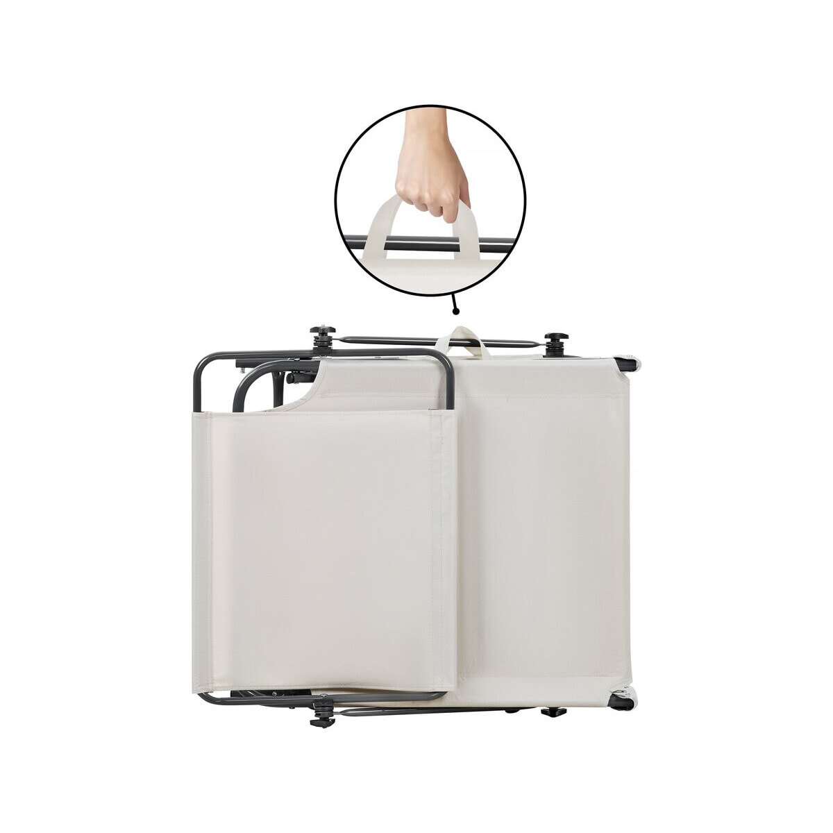 Bain de soleil pliable "Lazy" - Avec pare soleil - Beige