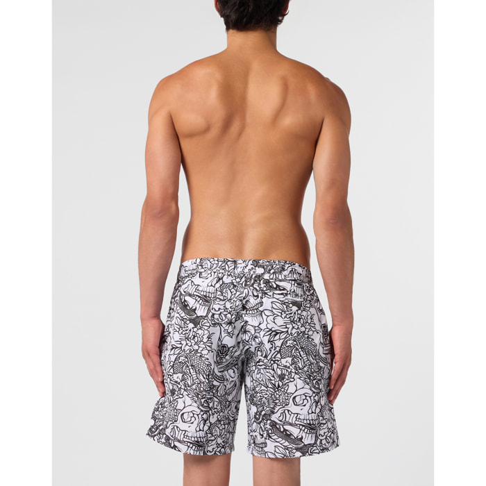 PHILIPP PLEIN Swimming Shorts Skull All-Over