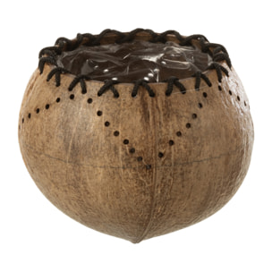 J-Line cache-pot Noix De Coco - riet - naturel - 2 pièces - Ø 14 cm