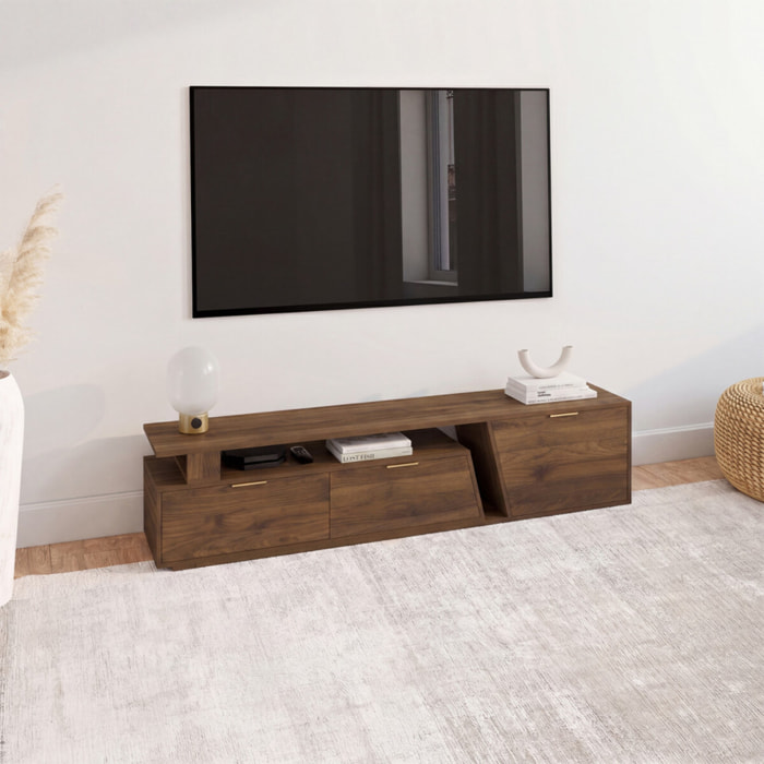 Meuble TV extensible Livona effet noyer 180-270cm
