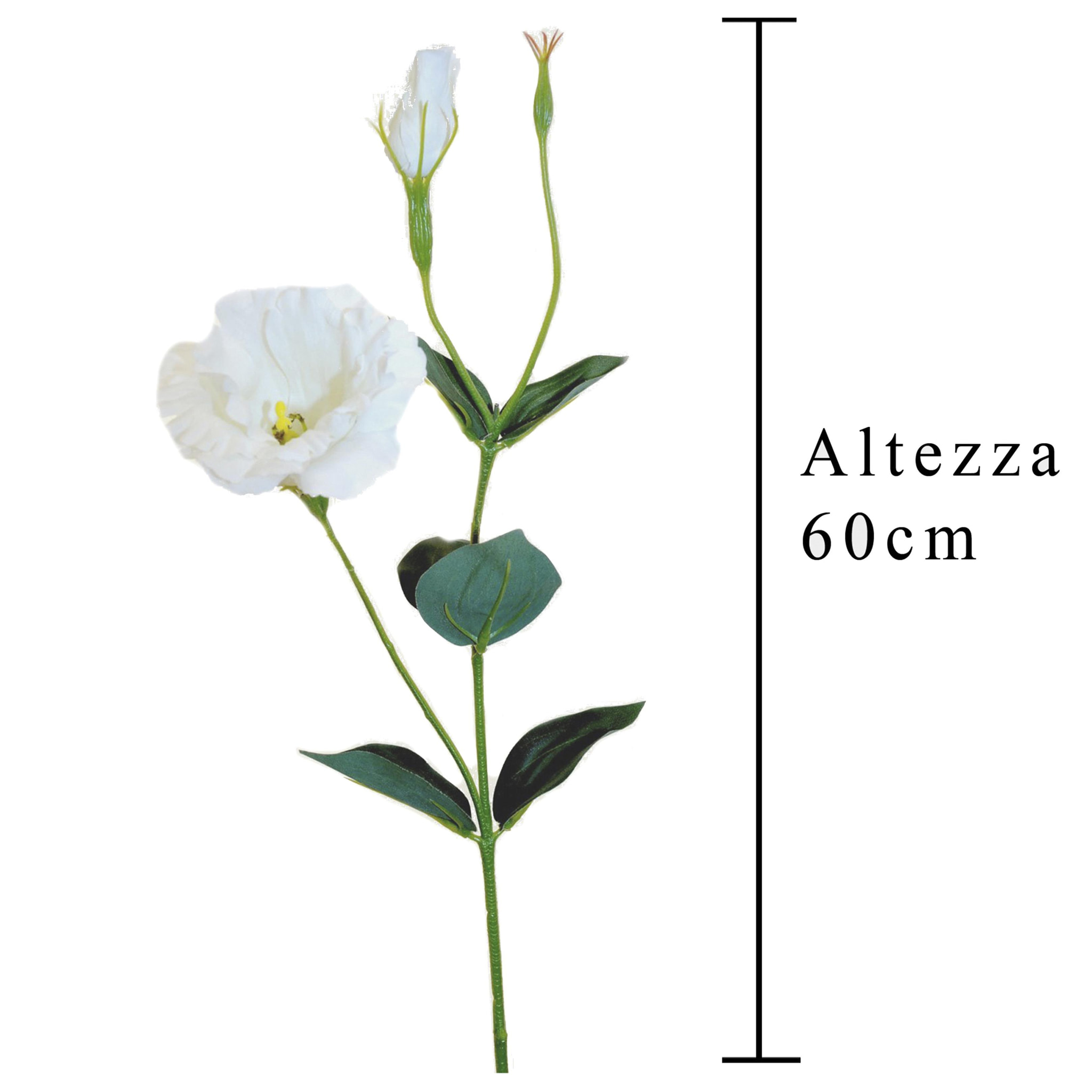 Lisianthus Composto Da 2 Fiori. Altezza 60 Cm - Pezzi 12 - 11,2X60X7,5cm - Colore: Altro - Bianchi Dino - Fiori Artificiali