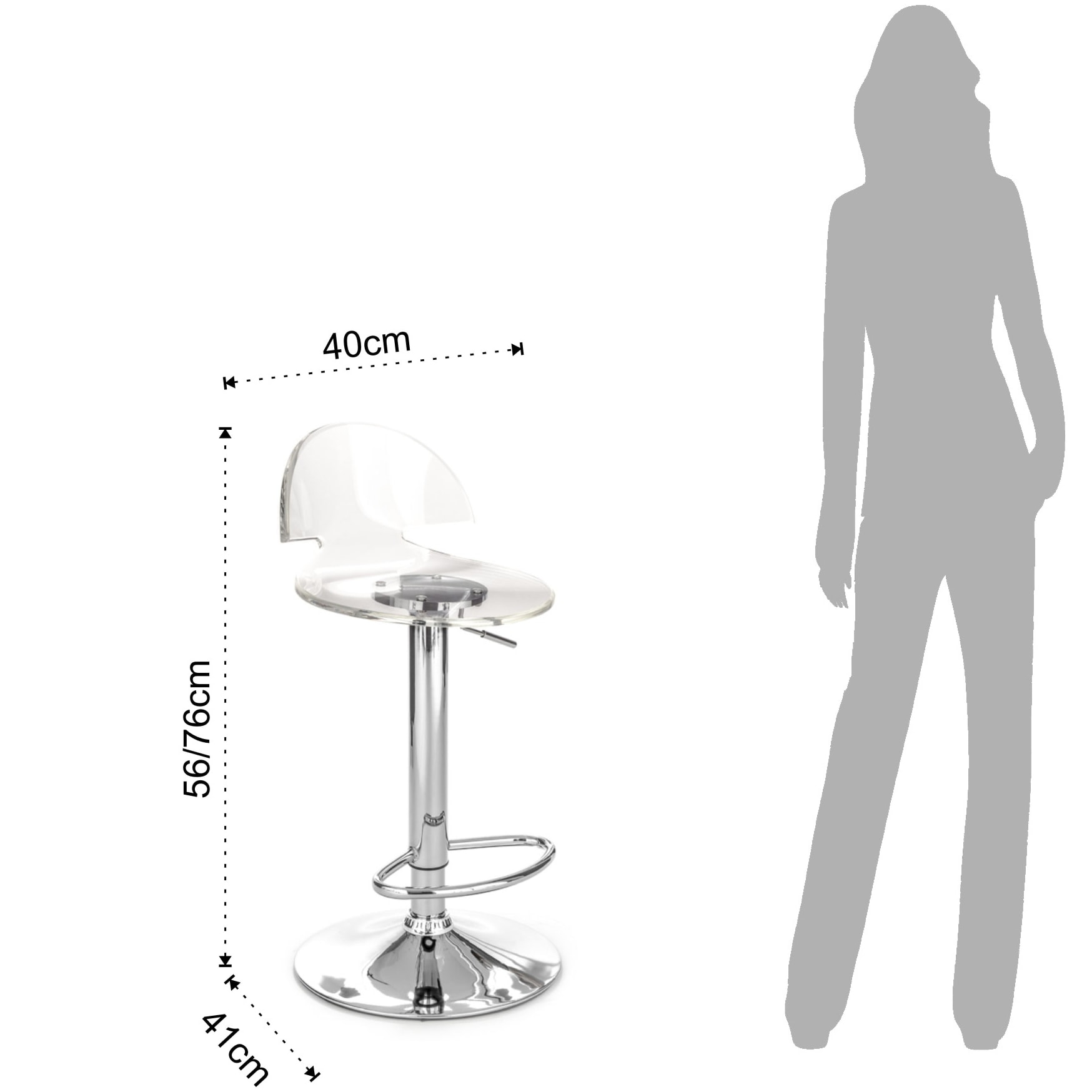 Tomasucci Lot de 2 Tabourets de bar SUSY TRANSPARENT Multicolore