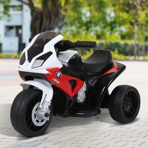 Moto électrique pour enfants 3 roues 6 V 2,5 Km/h effets lumineux et sonores rouge BMW S1000 RR