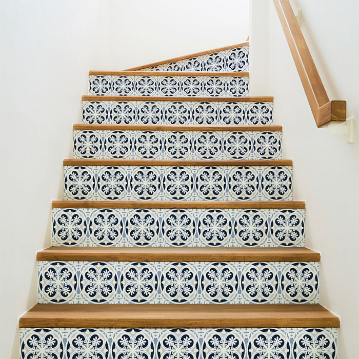 Stickers adhésifs escalier carrelages | Sticker Autocollant contremarche Carreaux de ciment carrelages adhésif - LISANDRU