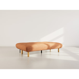 Soan - Banquette 2 places convertible clic-clac en velours texturé - Terracotta