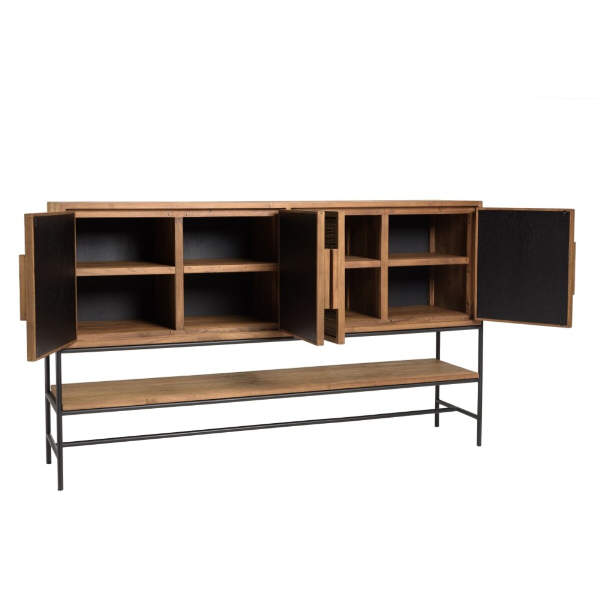 SIXTINE - Buffet 4 portes en bois de teck recyclé