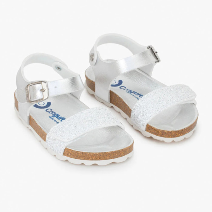 Sandali Bio Glitter Silver per bambine