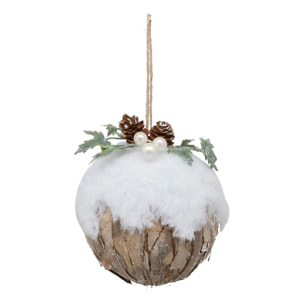 Boule de Noël écorce 90mm