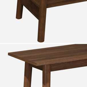 Console scandinave déco bois de noyer. 1 étagère