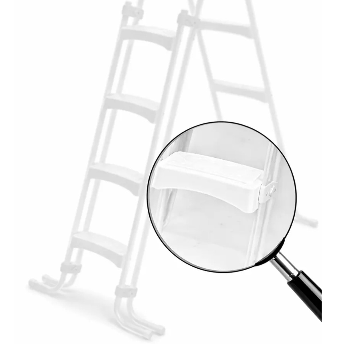 Lot de 4 échelons Blancs d'échelle de piscine + visserie - Module de remplacement