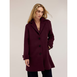 Motivi - Cappotto monopetto in drap misto lana - Bordeaux