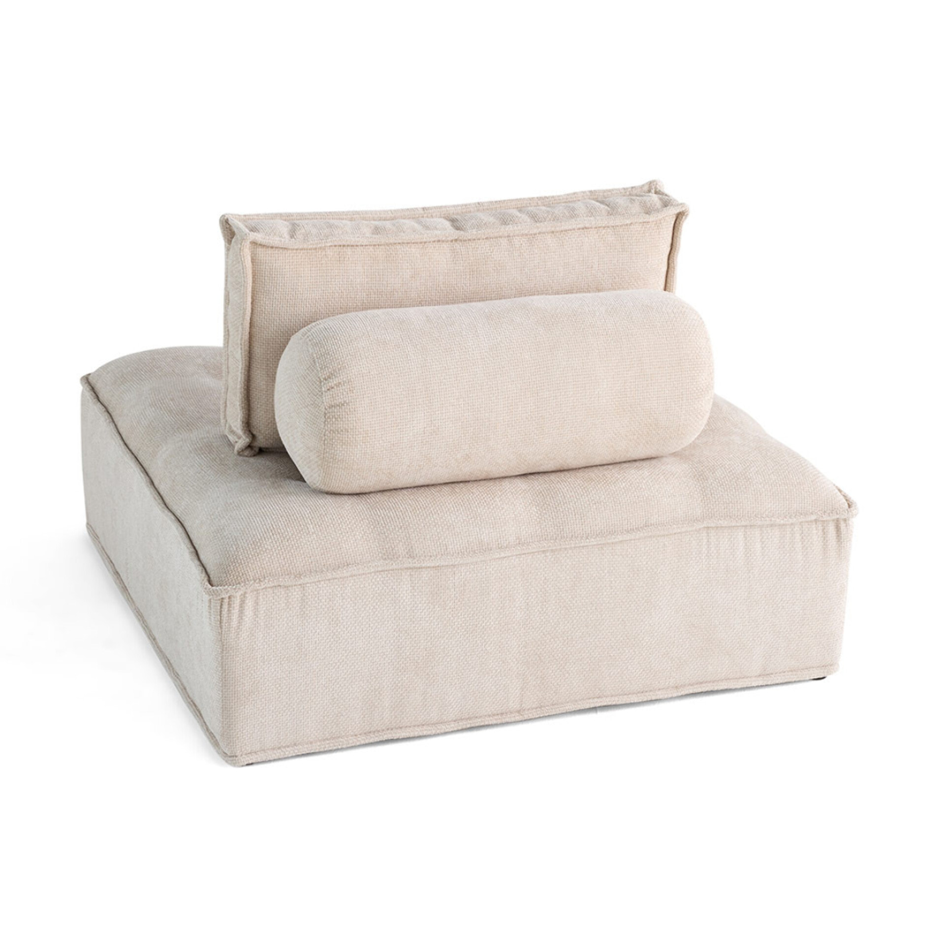 Marisol - module d'assise - velours texturé - Beige