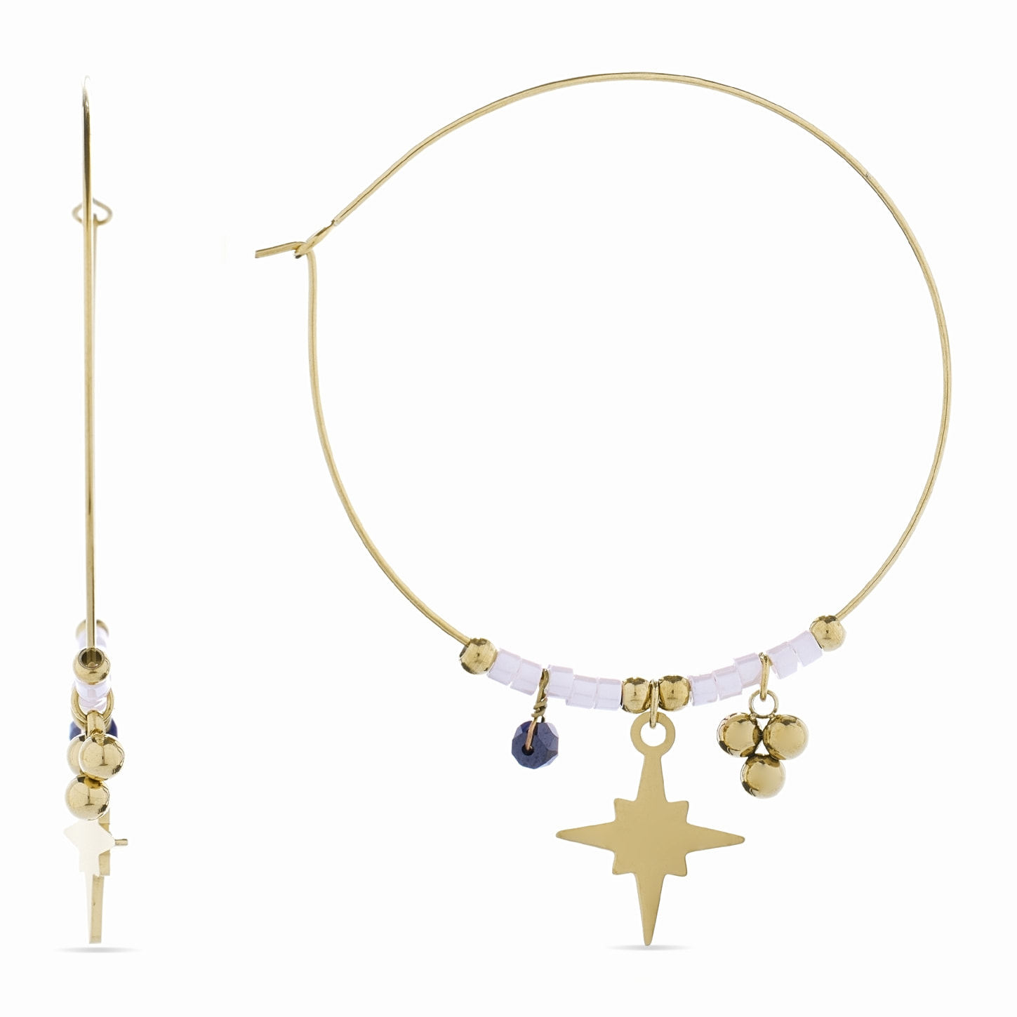 Pendientes de Onix acabados en oro amarillo de 18K- Hanfi
