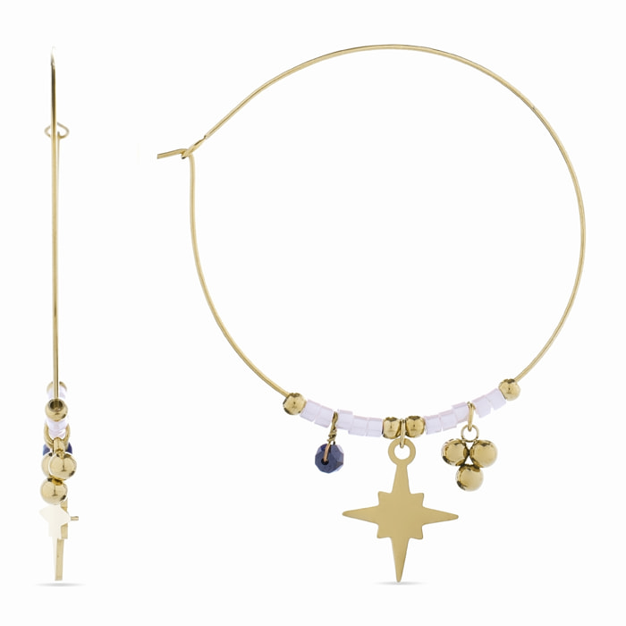 Pendientes de Onix acabados en oro amarillo de 18K- Hanfi