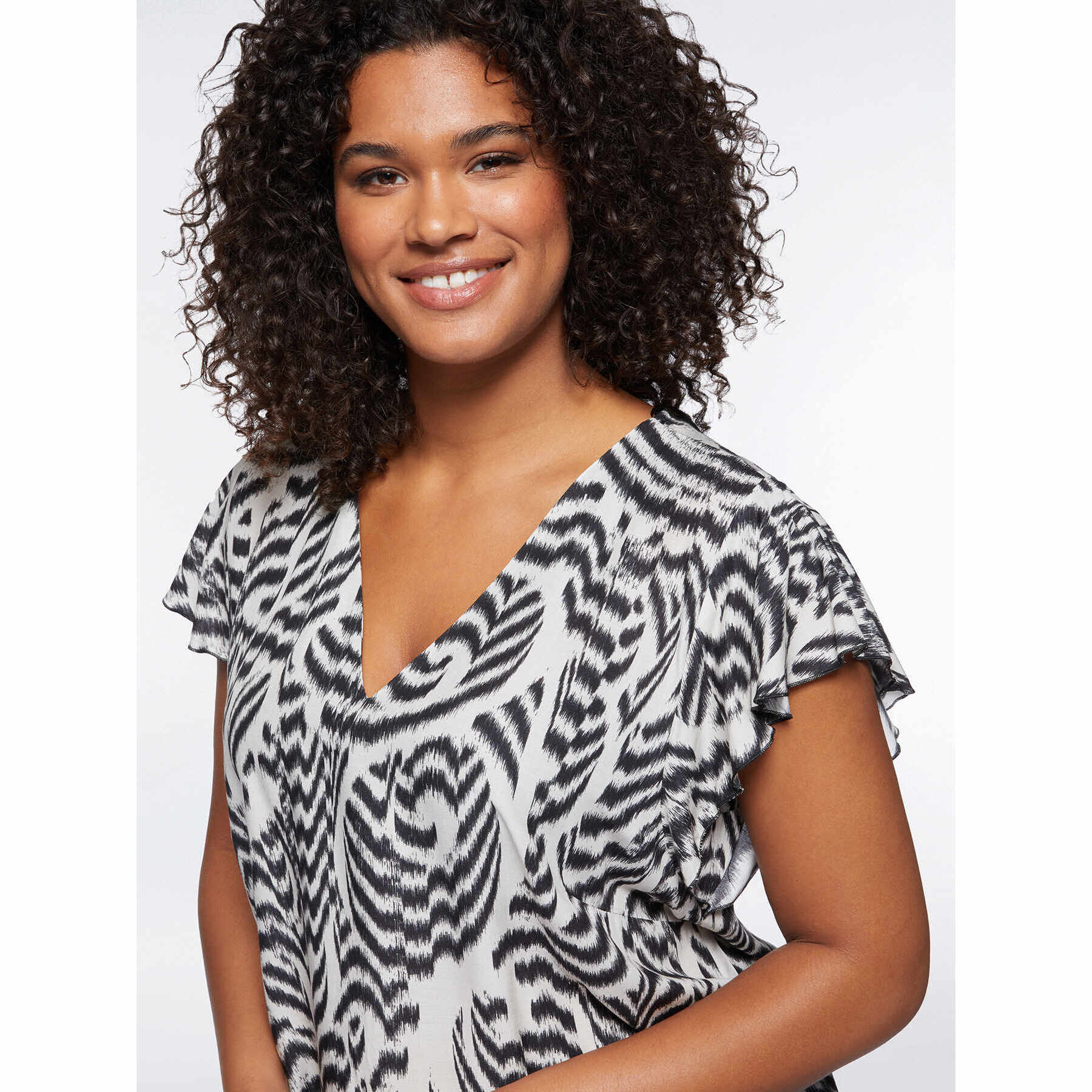 Fiorella Rubino - Top con estampado étnico - Negro