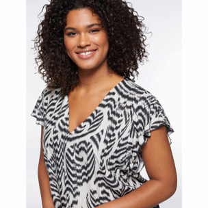 Fiorella Rubino - Top con estampado étnico - Negro