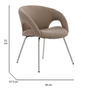 Sedia da ufficio Bathurst, Seduta da attesa con braccioli per ufficio, Seduta ergonomica da attesa, 58x59h72 cm, Marrone