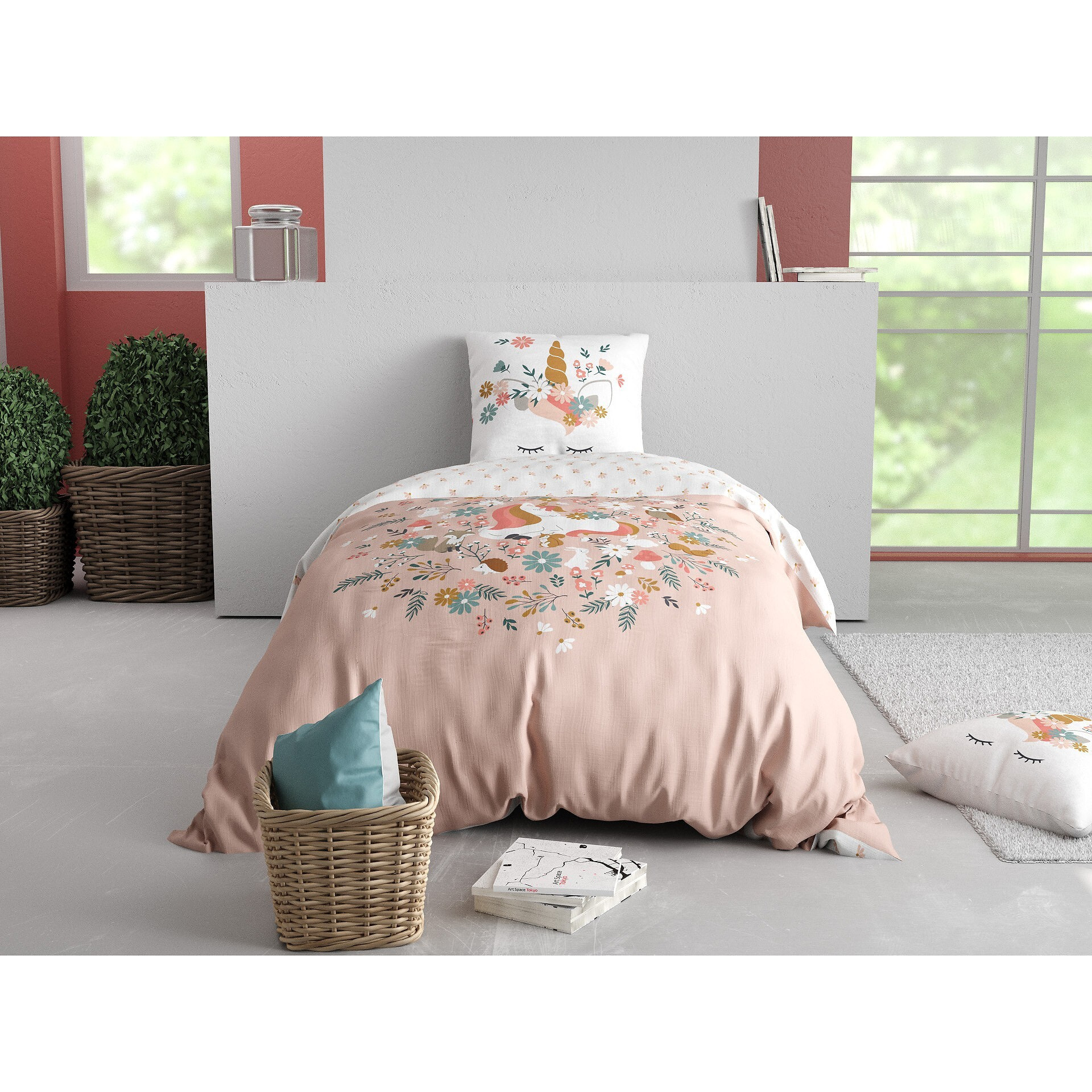 Parure housse de couette 2PCS en coton 57 fils - STELLA