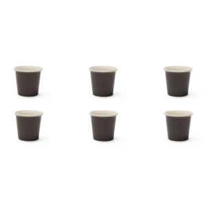 Set 6 Bicchierini Caffè Excelsa – Trendy, New Bone China Grigio