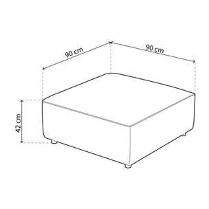 Puff para sofá modular Cubiq Beige