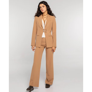 Pantalón recto de traje de cintura baja de mujer