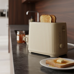 Grille pain 2 tranche crème strié