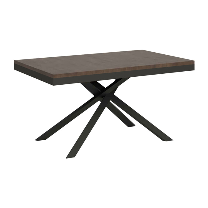 Mesa extensible 90x160/420 cm Karida Evolution nogal estructura antracita