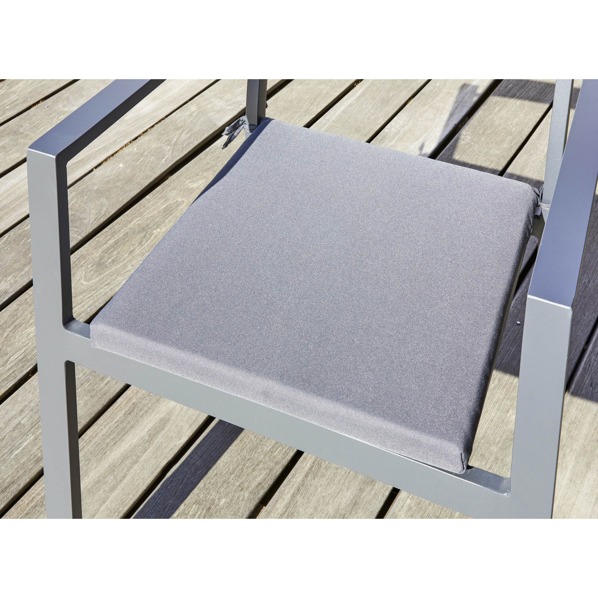 PELOSA - Fauteuil de jardin empilable en aluminium gris anthracite