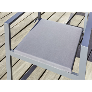 PELOSA - Fauteuil de jardin empilable en aluminium gris anthracite