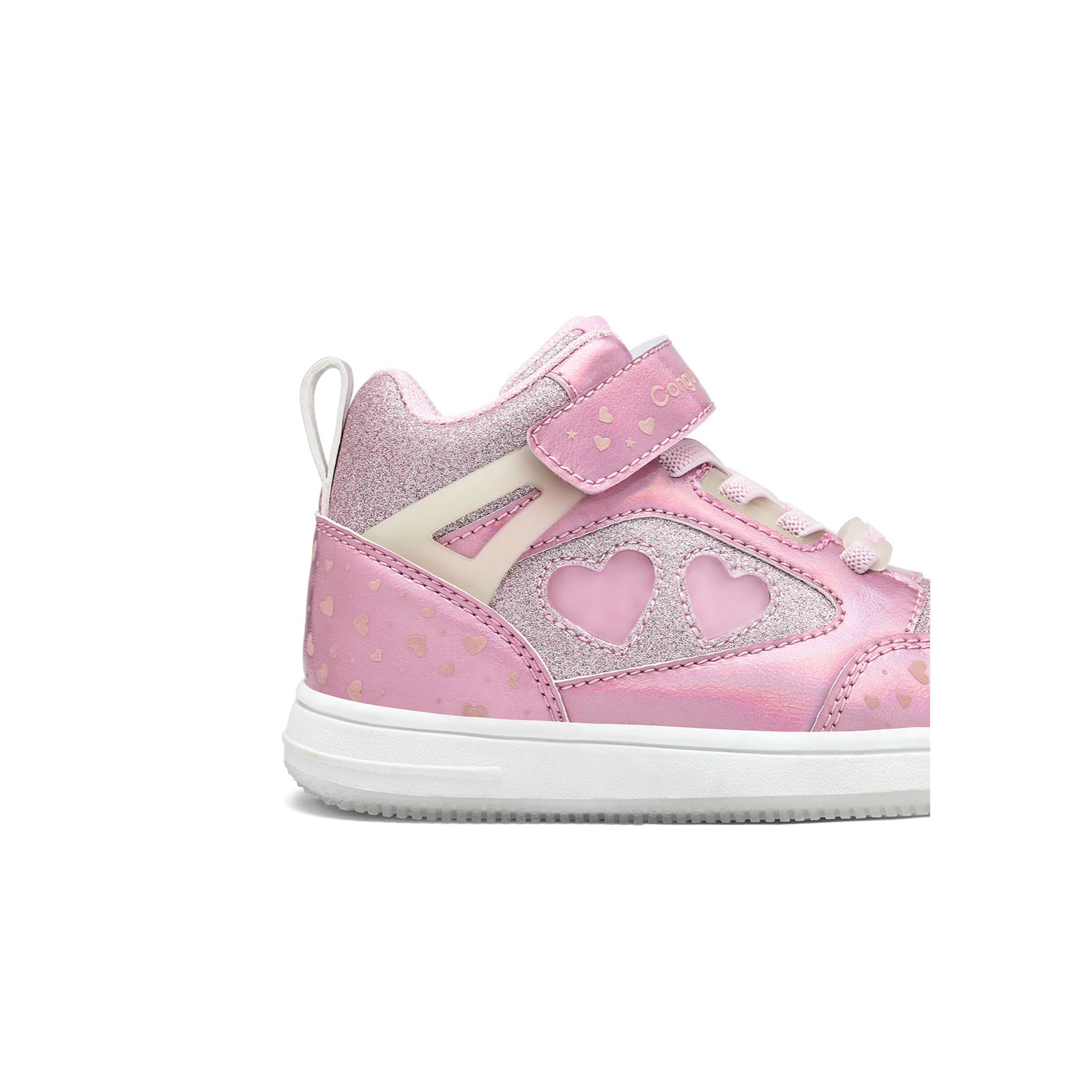 Zapatillas Altas De Luces De Niña Con Corazones