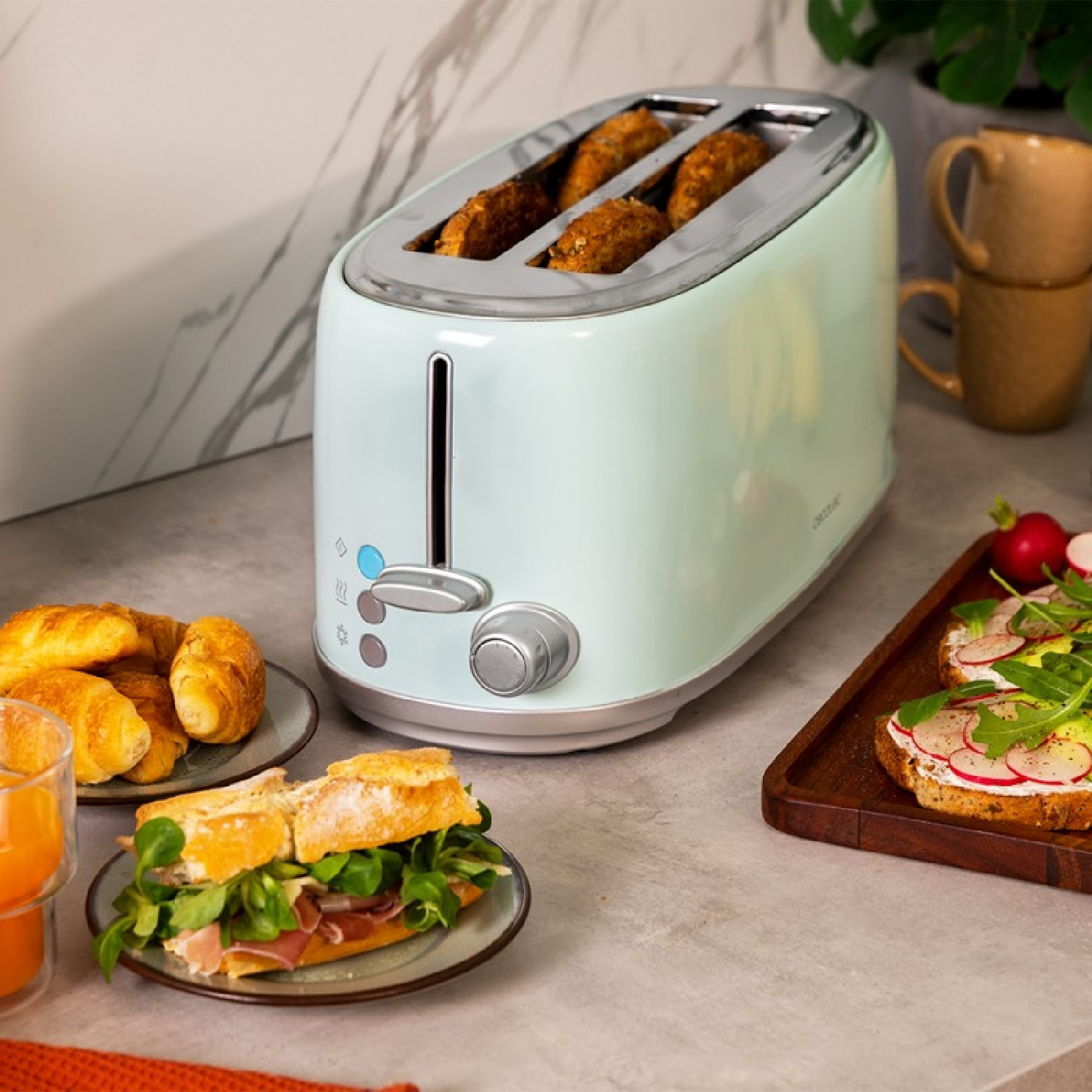 Tostapane verticali Toast&Taste 1600 Retro Double Blue Cecotec