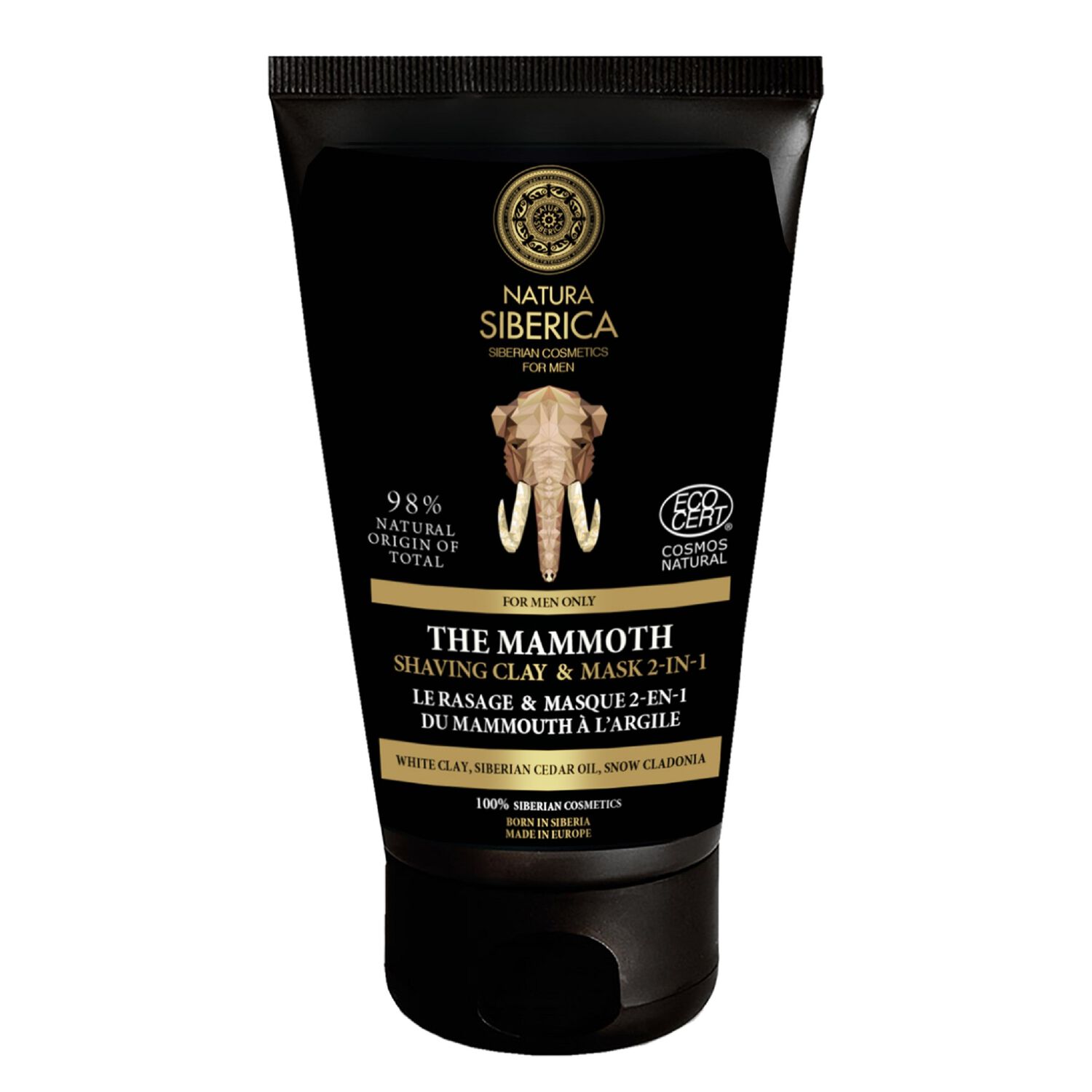 Mammouth - Rasage & Masque Homme 2 en 1  à l'Argile 150ml