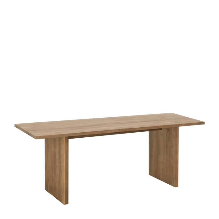 Mesa de centro de madera maciza en tono roble oscuro de 120cm Alto: 45 Largo: 120 Ancho: 55