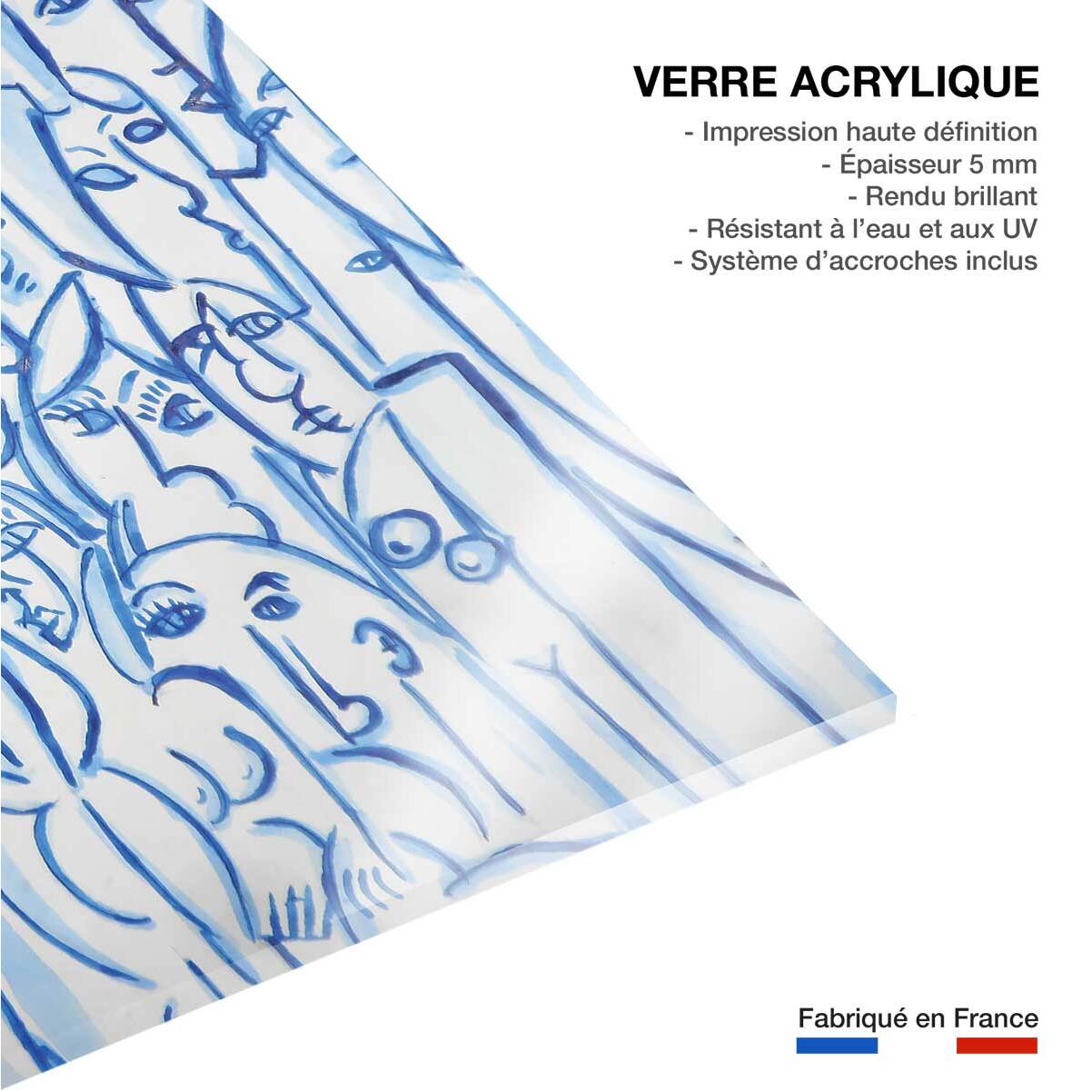 Tableau reproduction abstraite "" par là "" Tableau plexiglas