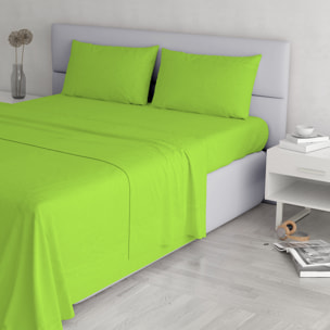 COMPLETO LETTO ELEGANT, 100% Microfibra, No Stiro - VERDE MELA