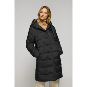 Cappotto nero Siena con cappuccio fisso e dettagli Polo Club