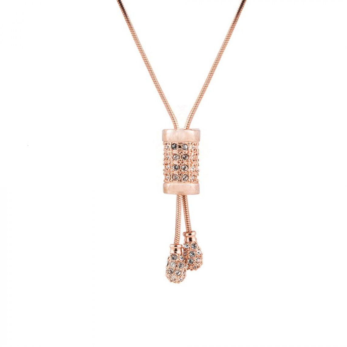 Colgante FARAK  rose brass bañado en oro rosa 18K y cristales de Swarovski