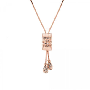 Colgante FARAK  rose brass bañado en oro rosa 18K y cristales de Swarovski