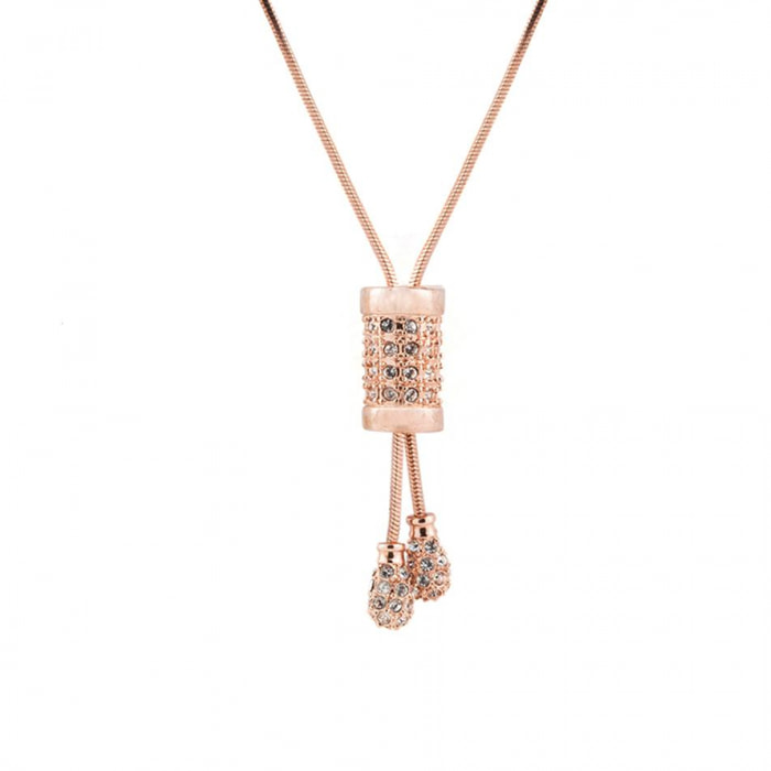 Colgante FARAK  rose brass bañado en oro rosa 18K y cristales de Swarovski