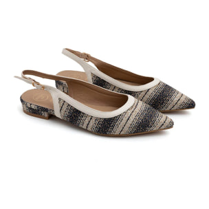 Slingback tonal texture - BEIGE