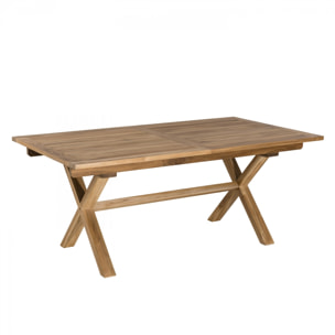 HARRIS - Table de jardin 8/10 personnes - rectangulaire pieds croisés extensible 180/240x100 cm en bois Teck