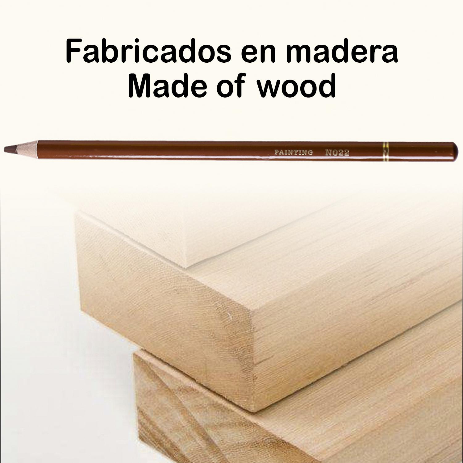 Set de 24 lápices de colores. Fabricados en madera, forma redonda profesional.