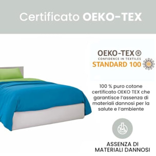 Intrecci Parure Copripiumino Bicolore 100% Cotone 200x240, Piazza e Mezza
